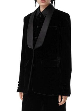 Burberry Runway Single-Breasted Velvet Tuxedo Jacket